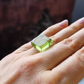 Green Amber Handmade Rectangular Cabochons